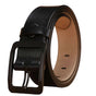 Men's 120cm Leather Belt with Anti-Scratch Pin Buckle, Black Genuine Leather V1263-JX-4640