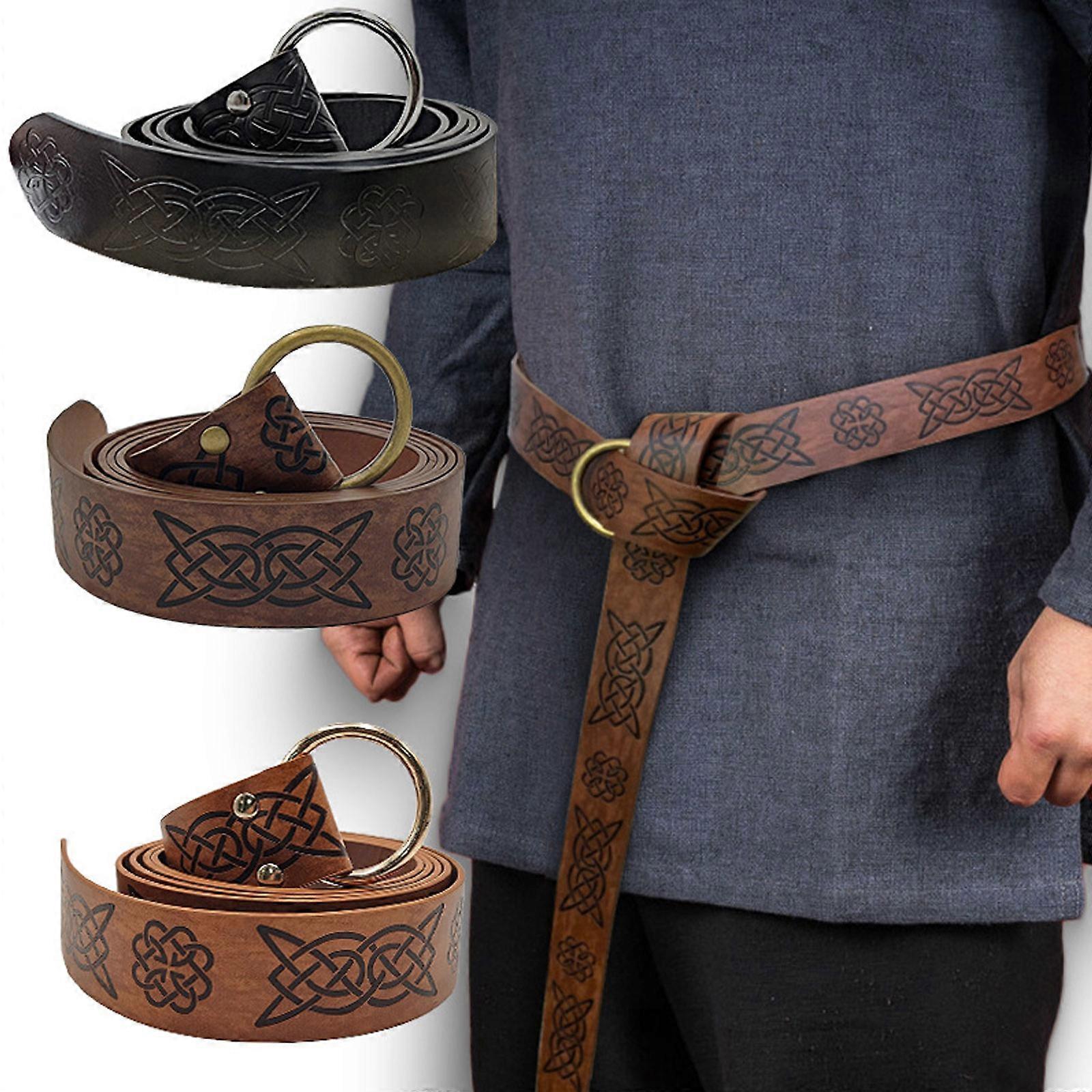 Medieval Viking Leather Belt with Renaissance Pouch Bag V1263-JX-4641