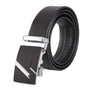 Men's Leather Belt with Automatic Buckle, Litchi Grain Business Style V1263-JX-4644