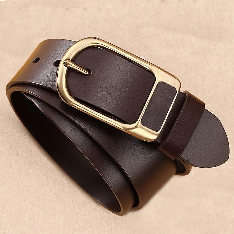 120cm Men's Coffee Leather Belt, Father's Day Gift V1263-JX-4646