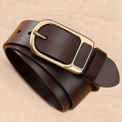 120cm Men's Coffee Leather Belt, Father's Day Gift V1263-JX-4646
