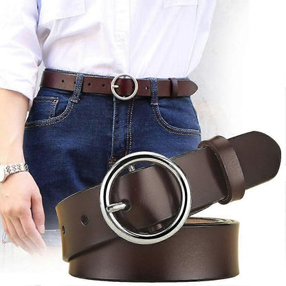 Women's Skinny Leather Belt, Red 105cm, Adjustable Elastic Waist Decorative Belt V1263-JX-4648
