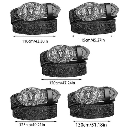 Men's 130cm Fashion Leather Belt with Automatic Buckle, Adjustable Fit V1263-JX-4649