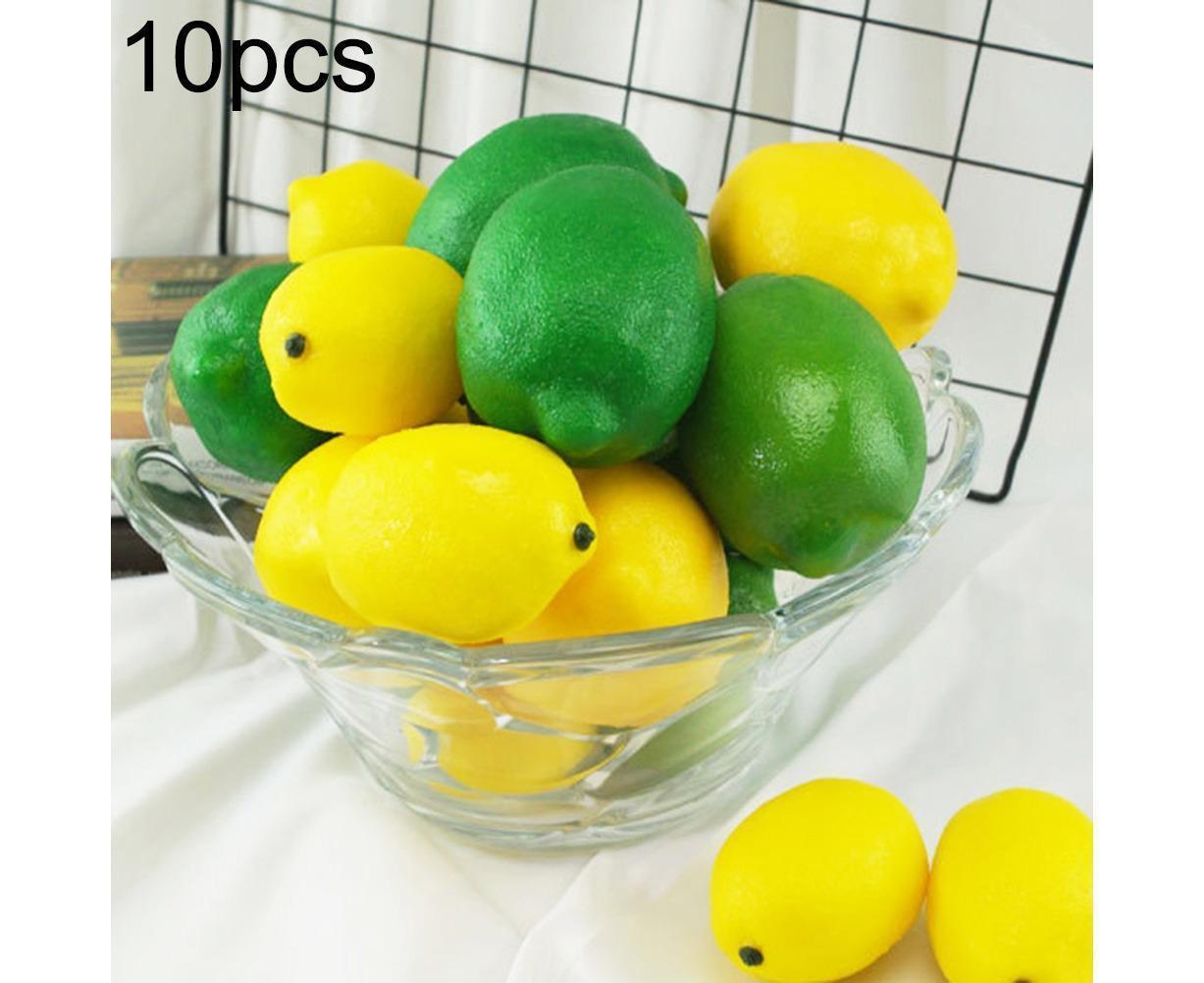 10Pcs Mini Artificial Lemon Simulation Fruit Photography Prop Party Table Decor-Yellow V1263-JX-465