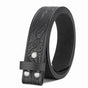 110cm Men's Western Leather Belt Strap, Vintage Floral Embossed, No Buckle V1263-JX-4651