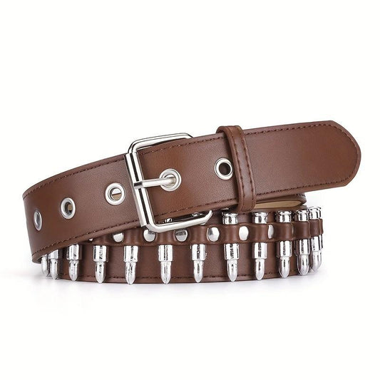 120cm Punk Studded Leather Belt for Women, Men & Girls V1263-JX-4654