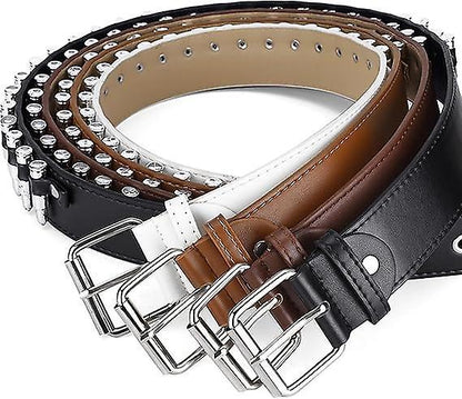 120cm Punk Studded Leather Belt for Women, Men & Girls V1263-JX-4654