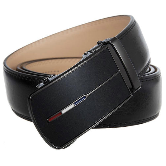 Men's Classic Black Leather Belt V1263-JX-4655