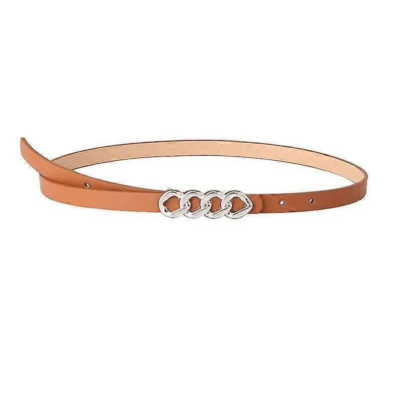 Women's 115cm Retro Chain Buckle Leather Belt for Jeans V1263-JX-4656