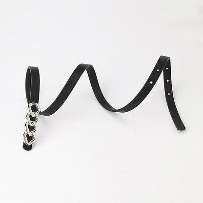 Women's 115cm Retro Chain Buckle Leather Belt for Jeans V1263-JX-4656
