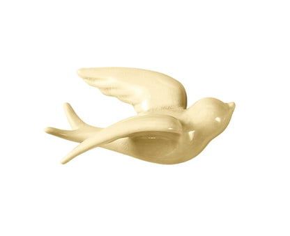 Ceramic 3D Bird Shape Wall Ornaments-Beige Yellow S V1263-JX-466