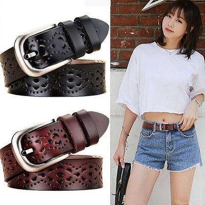 Adjustable Vintage Wide Leather Belt for Jeans, Fashion Accessory V1263-JX-4660