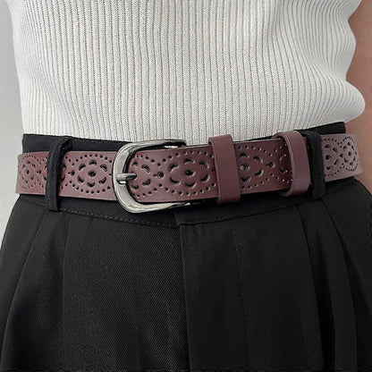 Adjustable Vintage Wide Leather Belt for Jeans, Fashion Accessory V1263-JX-4660