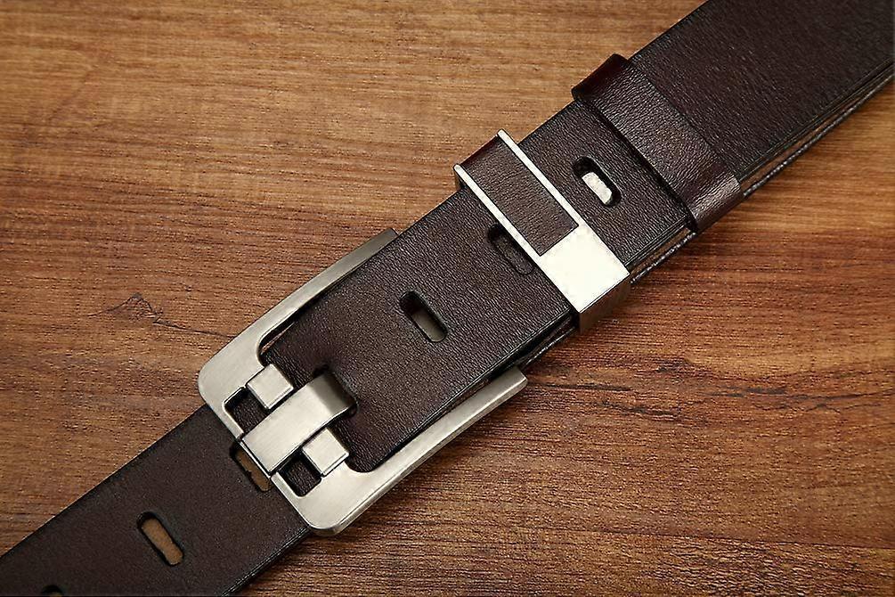 Men's 120cm Full Grain Cowhide Leather Belt, Brown Anti-Scratch Pin Buckle V1263-JX-4665