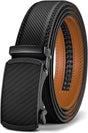Men's 130cm Leather Ratchet Belt, Adjustable Slide Buckle V1263-JX-4669