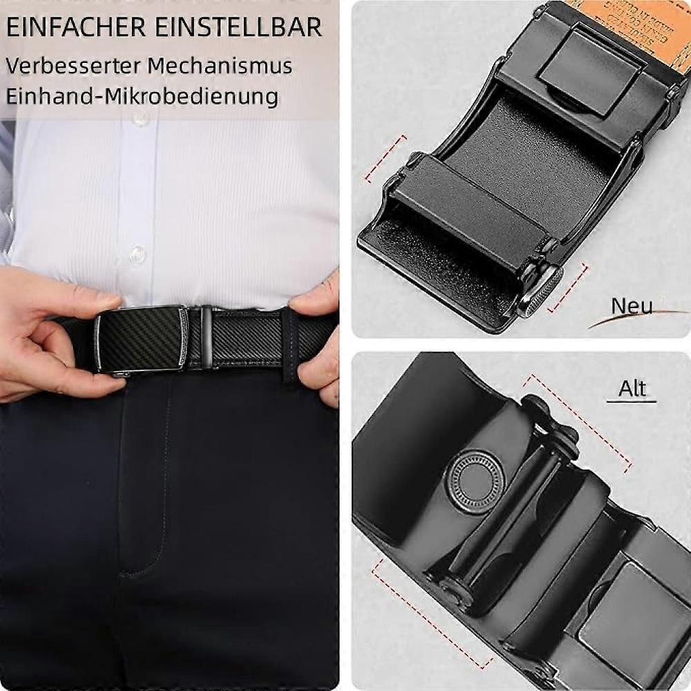 Men's 130cm Leather Ratchet Belt, Adjustable Slide Buckle V1263-JX-4669