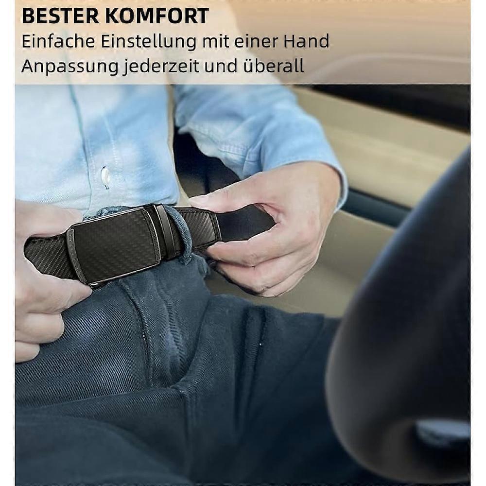 Men's 130cm Leather Ratchet Belt, Adjustable Slide Buckle V1263-JX-4669