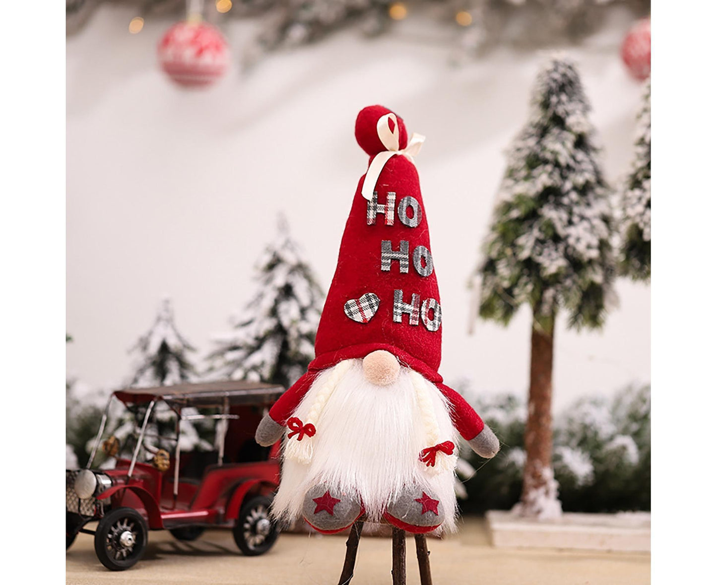 Creative Dwarf Shape LED Doll Decor Cute Exquisite Flannel Doll Display for Home-Red V1263-JX-467