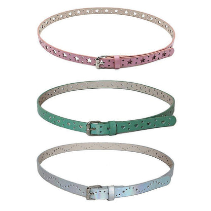 Women's Faux Leather Jeans Belt with Thin Hollow Pattern V1263-JX-4673