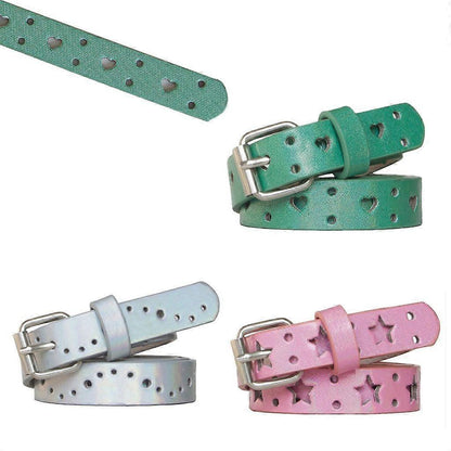 Women's Faux Leather Jeans Belt with Thin Hollow Pattern V1263-JX-4673