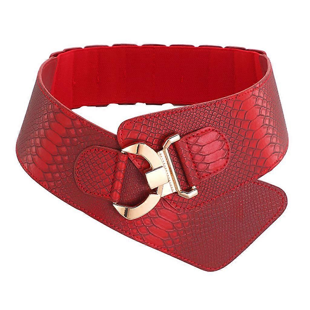 Women's Punk Leather Harness Belt for Dresses, Sculpting Girdle Red V1263-JX-4676