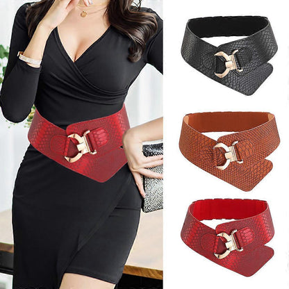 Women's Punk Leather Harness Belt for Dresses, Sculpting Girdle Red V1263-JX-4676