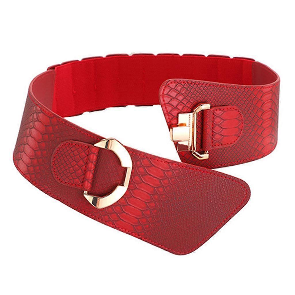 Women's Punk Leather Harness Belt for Dresses, Sculpting Girdle Red V1263-JX-4676
