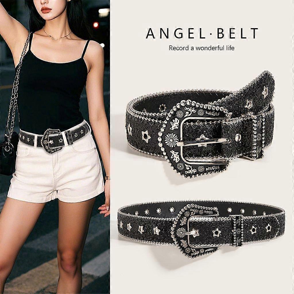 Handmade Stylish Embossed Ladies Leather Belt Headband, Adjustable V1263-JX-4680