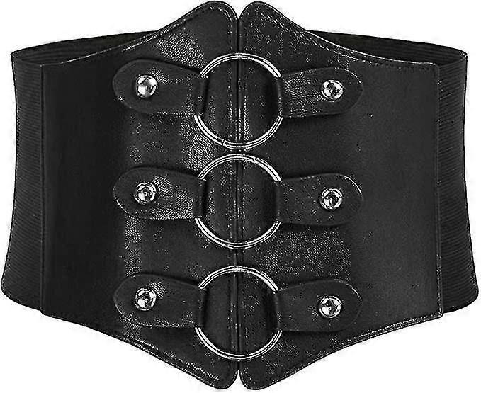 Women's 83cm Wide Leather Corset Belt with Studs, Elastic Waist Design V1263-JX-4681