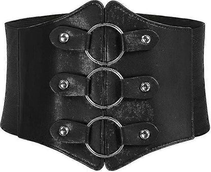 Women's 83cm Wide Leather Corset Belt with Studs, Elastic Waist Design V1263-JX-4681