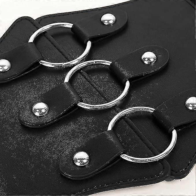 Women's 83cm Wide Leather Corset Belt with Studs, Elastic Waist Design V1263-JX-4681