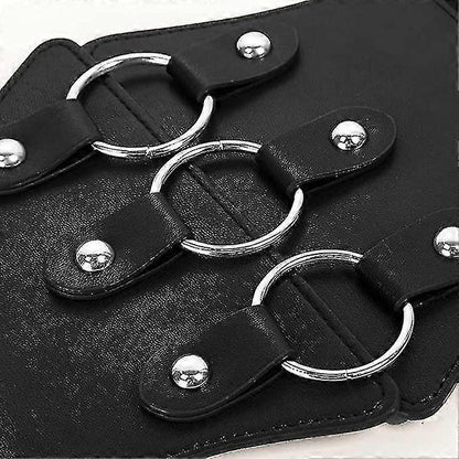 Women's 83cm Wide Leather Corset Belt with Studs, Elastic Waist Design V1263-JX-4681