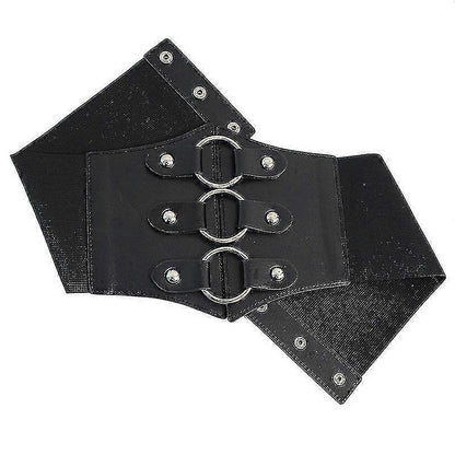 Women's 83cm Wide Leather Corset Belt with Studs, Elastic Waist Design V1263-JX-4681