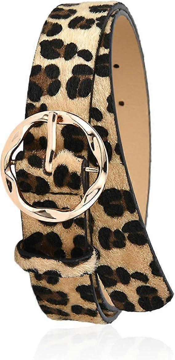 Leopard Print PU Leather Belt, Retro Fashion Waist Decoration V1263-JX-4684