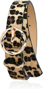 Leopard Print PU Leather Belt, Retro Fashion Waist Decoration V1263-JX-4684