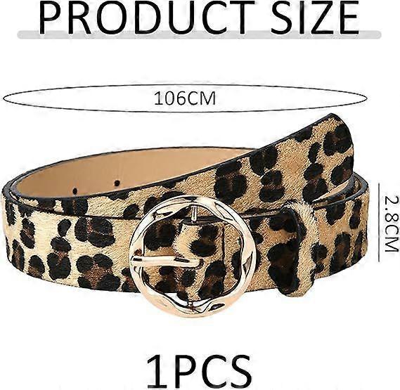 Leopard Print PU Leather Belt, Retro Fashion Waist Decoration V1263-JX-4684