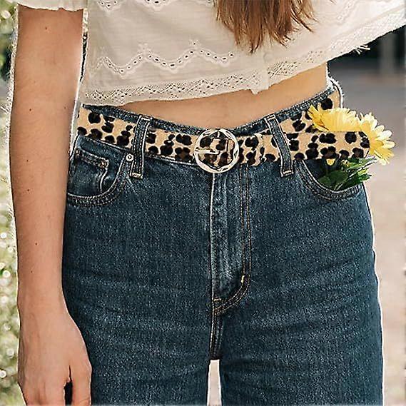 Leopard Print PU Leather Belt, Retro Fashion Waist Decoration V1263-JX-4684