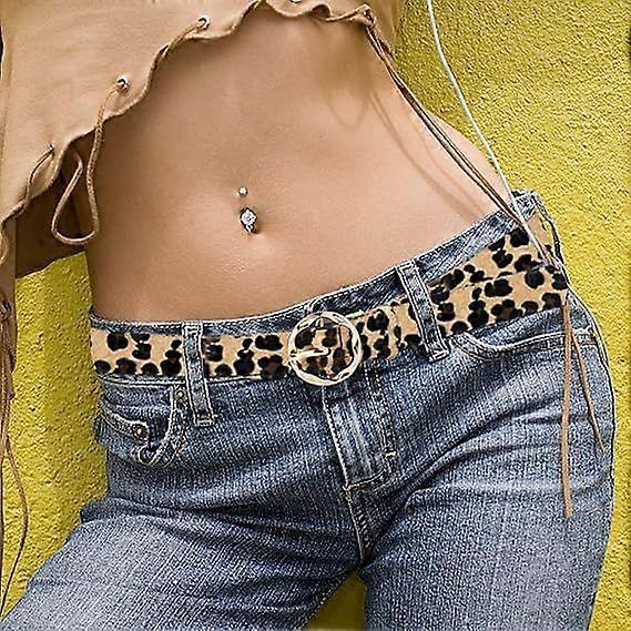 Leopard Print PU Leather Belt, Retro Fashion Waist Decoration V1263-JX-4684