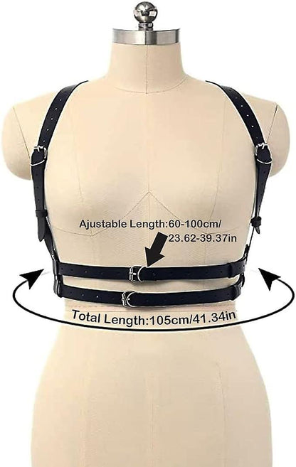 Women's Leather Body Chain Belt with Back Strap Design V1263-JX-4685
