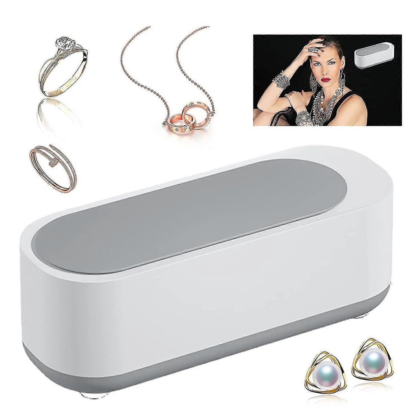 Low-Noise 45kHz Ultrasonic Jewelry Cleaner Machine for Glasses & Retainers V1263-JX-4694