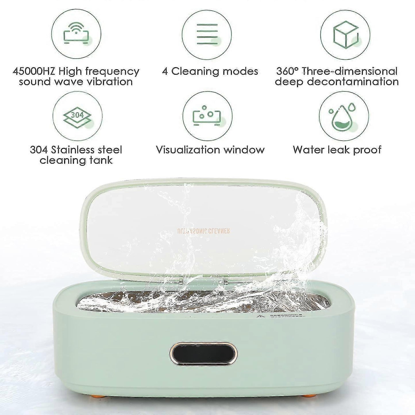 300ml 45kHz Ultrasonic Jewelry & Silverware Cleaner, Sonic Cleaning Machine V1263-JX-4695