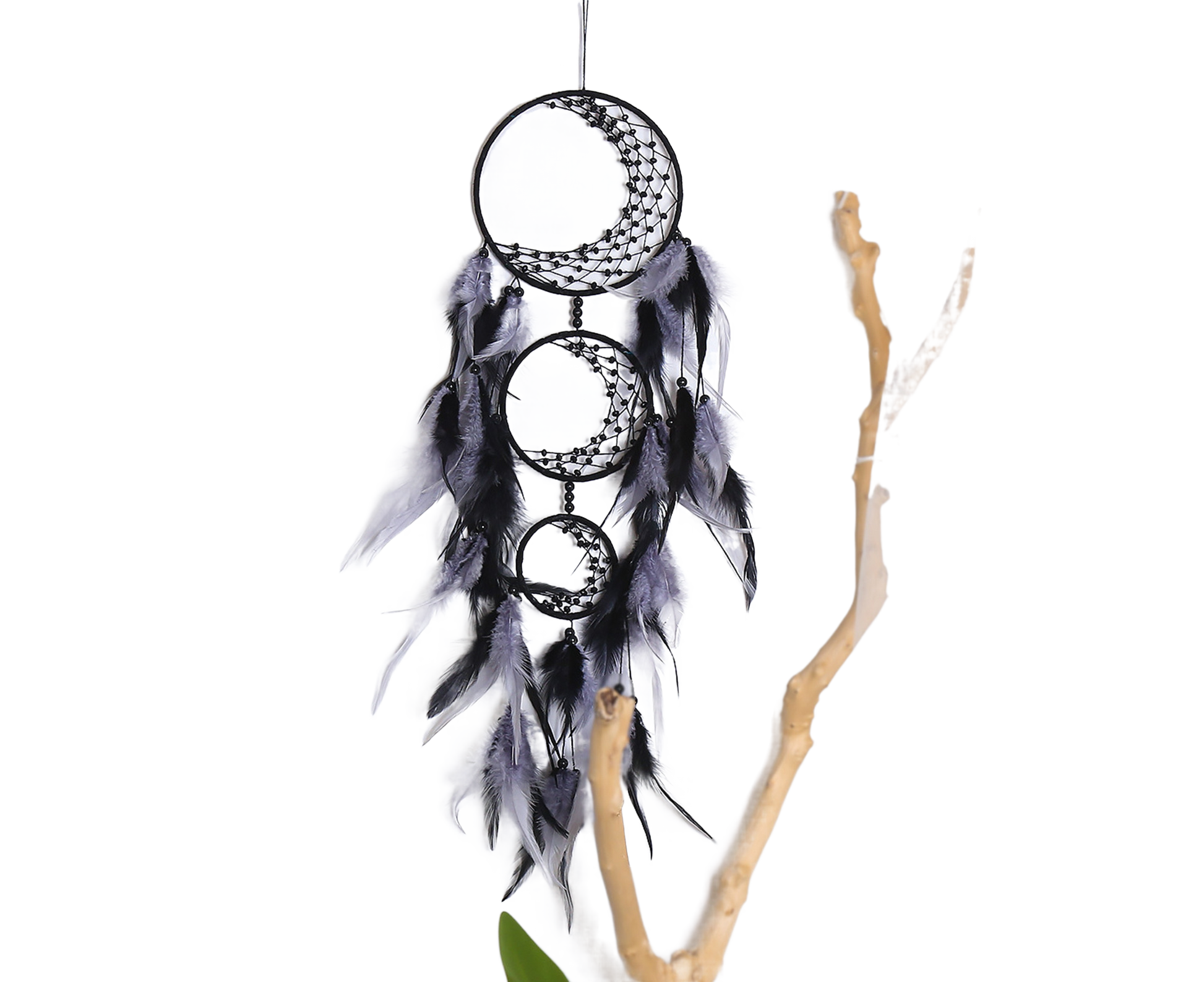Feather Dream Catcher Home Decor-Black V1263-JX-470