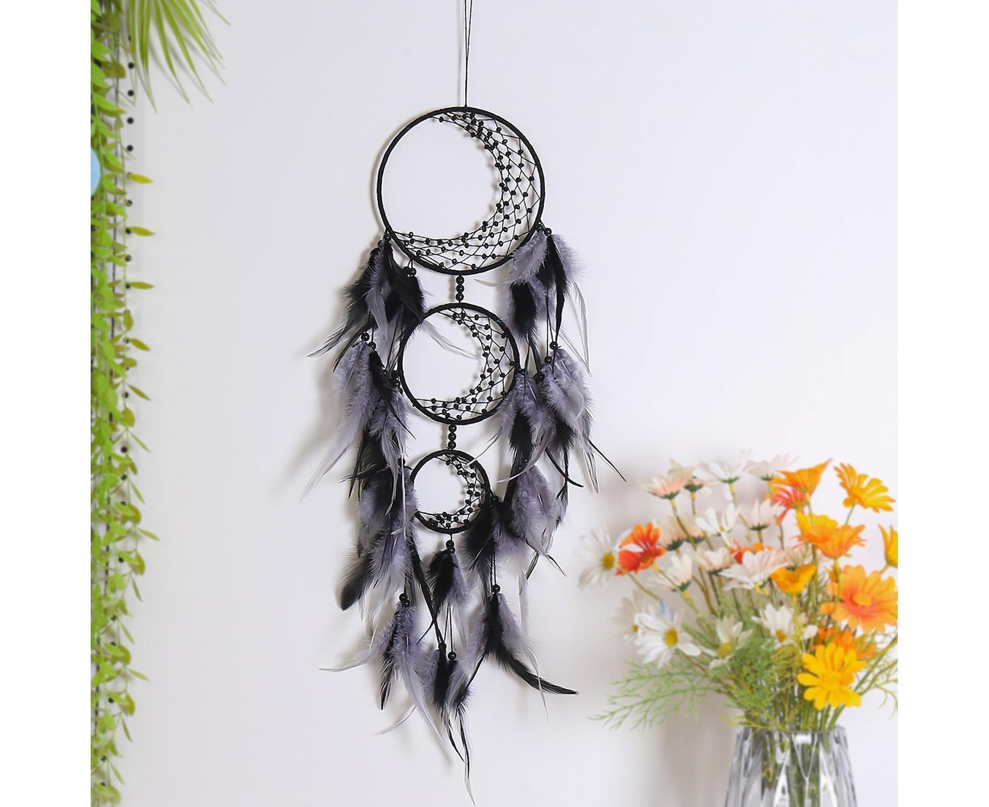 Feather Dream Catcher Home Decor-Black V1263-JX-470