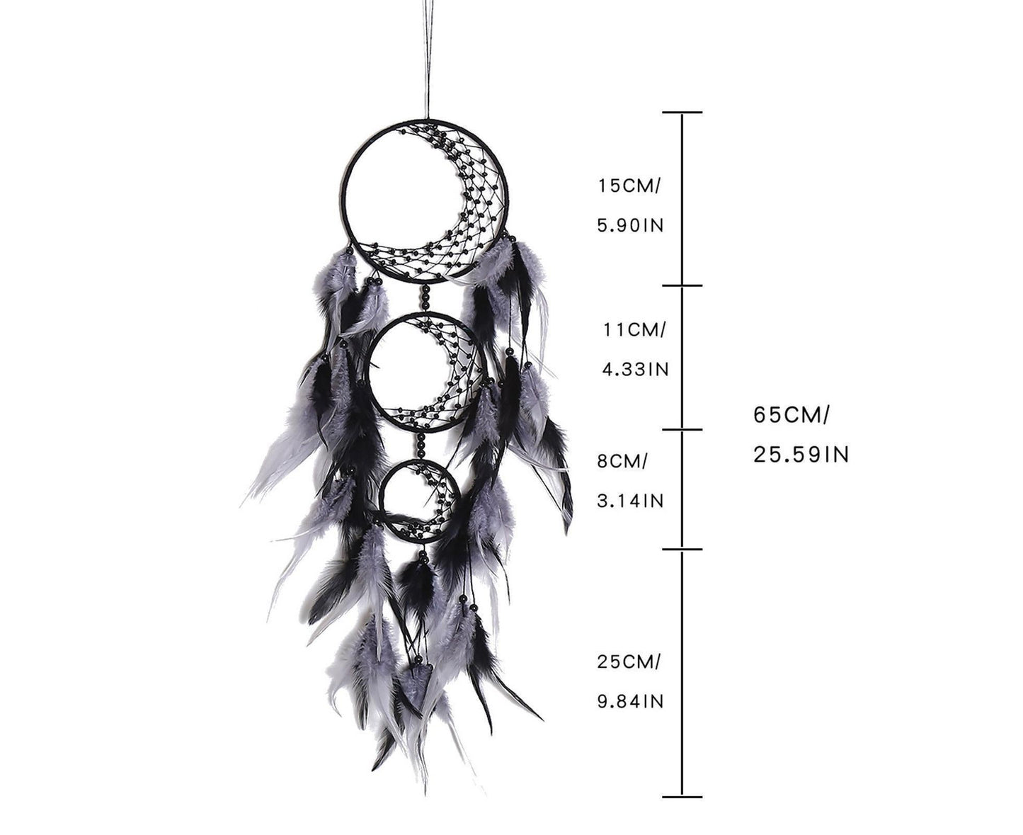 Feather Dream Catcher Home Decor-Black V1263-JX-470