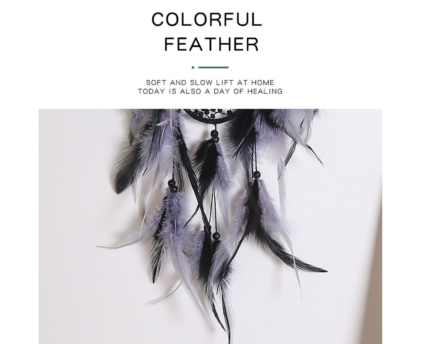 Feather Dream Catcher Home Decor-Black V1263-JX-470