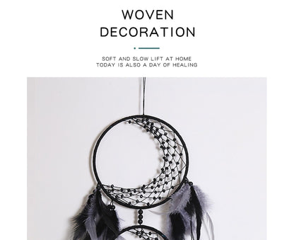 Feather Dream Catcher Home Decor-Black V1263-JX-470