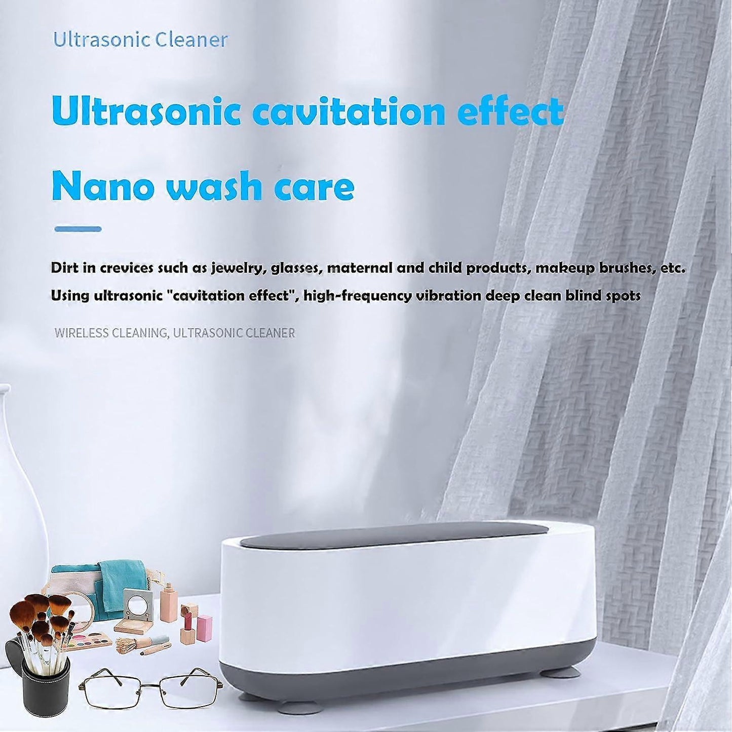 45kHz Ultrasonic Jewelry Cleaner for Silver, Retainers, Eyeglasses & Coins V1263-JX-4700