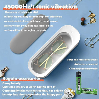45kHz Ultrasonic Jewelry Cleaner for Silver, Retainers, Eyeglasses & Coins V1263-JX-4700