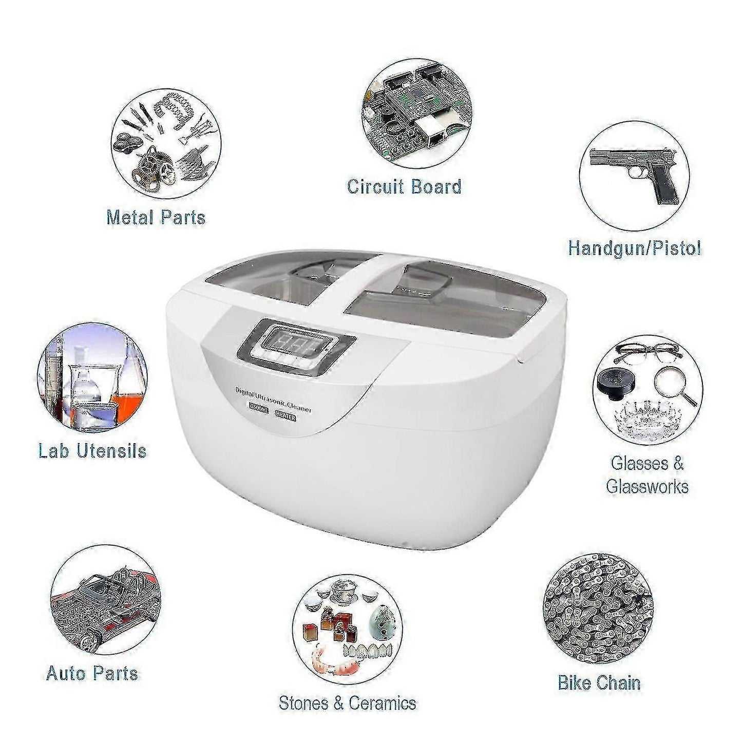 2500ml Jewelry Cleaner Machine with Heating & Digital Display V1263-JX-4702
