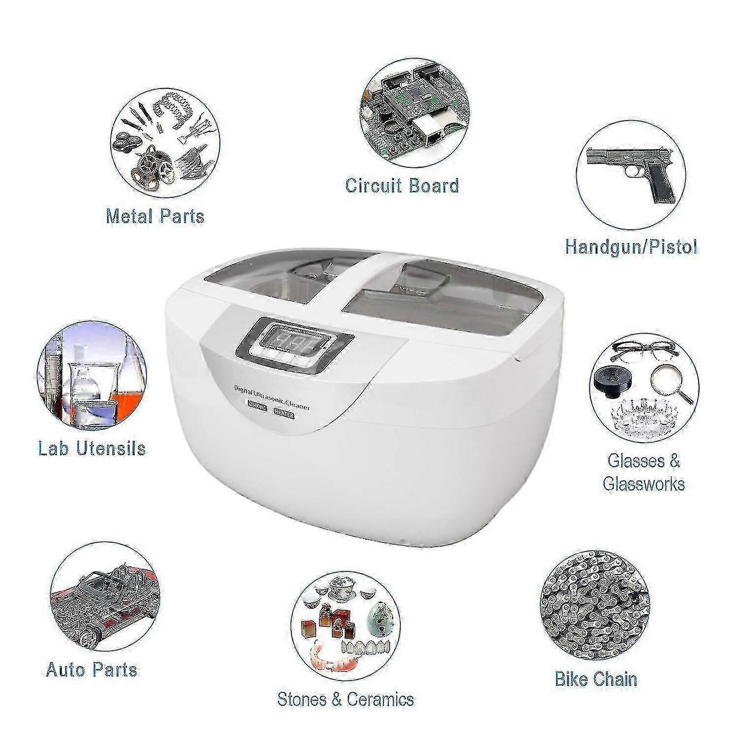 2500ml Jewelry Cleaner Machine with Heating & Digital Display V1263-JX-4702